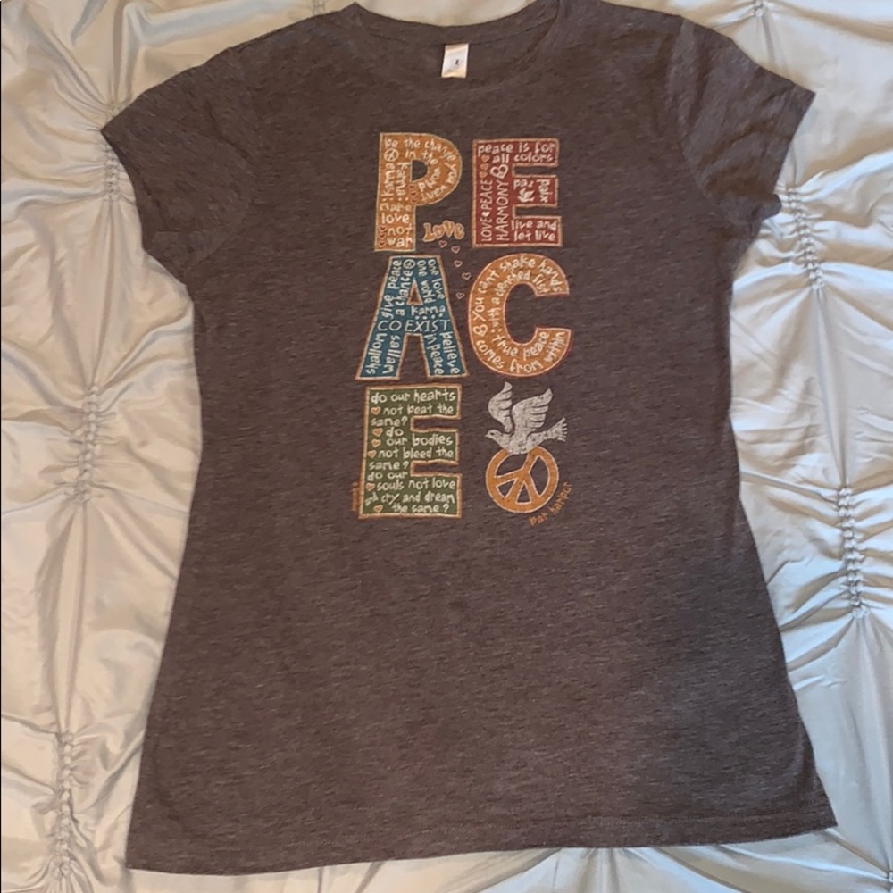 PEACE women’s soft, fitted tee